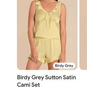 Birdie Grey 2 Piece satin cami and shorts set pajamas pjs Medium‎